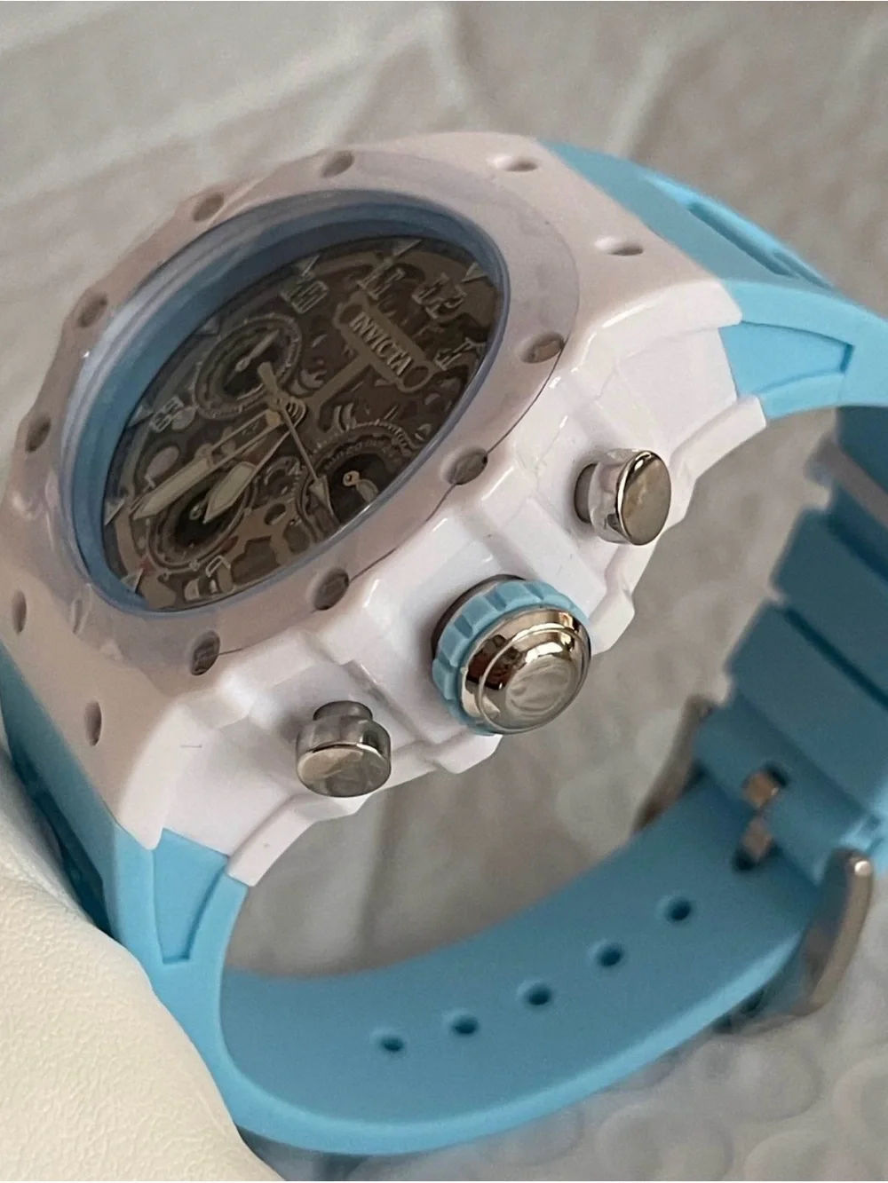 Invicta Racing Apexium Light Blue & white Unisex Watch - 41mm,New